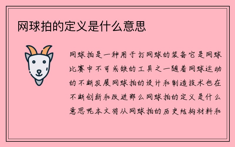 网球拍的定义是什么意思