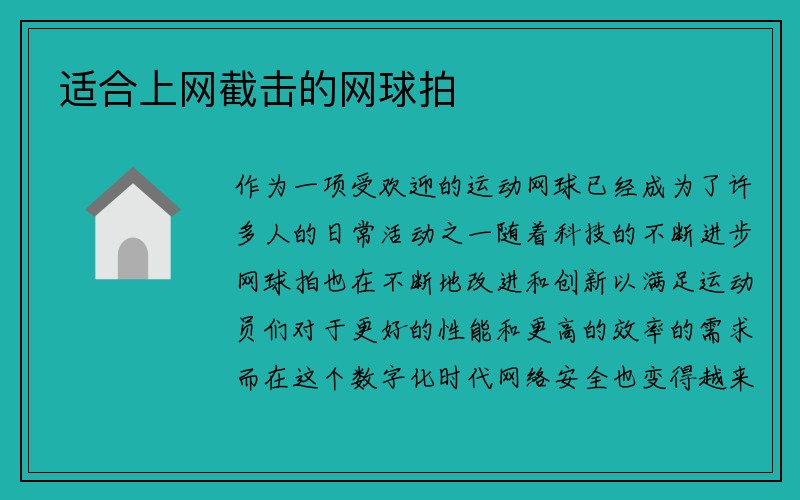 适合上网截击的网球拍